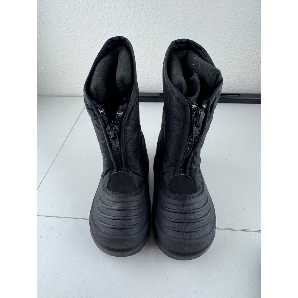 Kids Thermolite Snow Boots Black Zip Up Winter Warm Size‎ 5 Waterproof